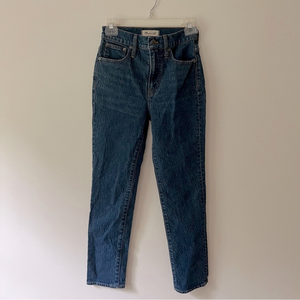 Madewell Straight Leg Jeans in Dark Blue Denim
